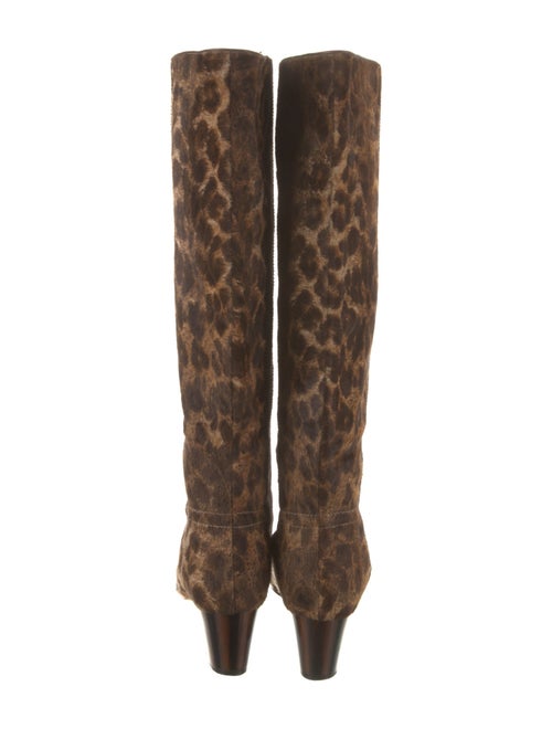 Lanvin Ponyhair Animal Print Riding Boots