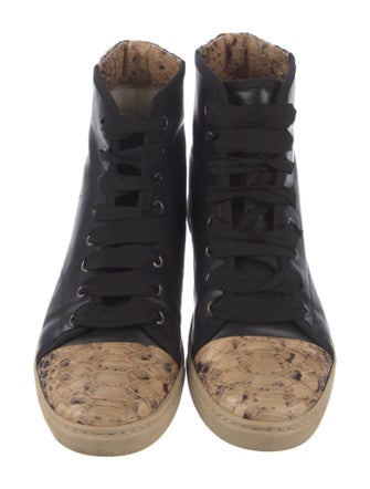 Lanvin Leather Animal Print Sneakers