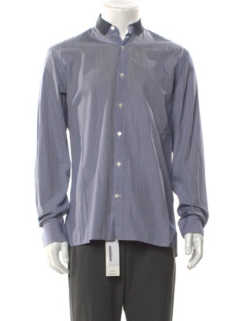 Lanvin Plaid Print Long Sleeve Shirt