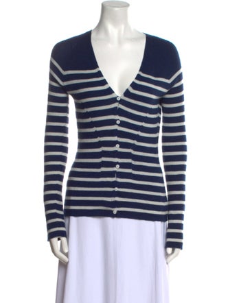 Lanvin Striped V-Neck Sweater