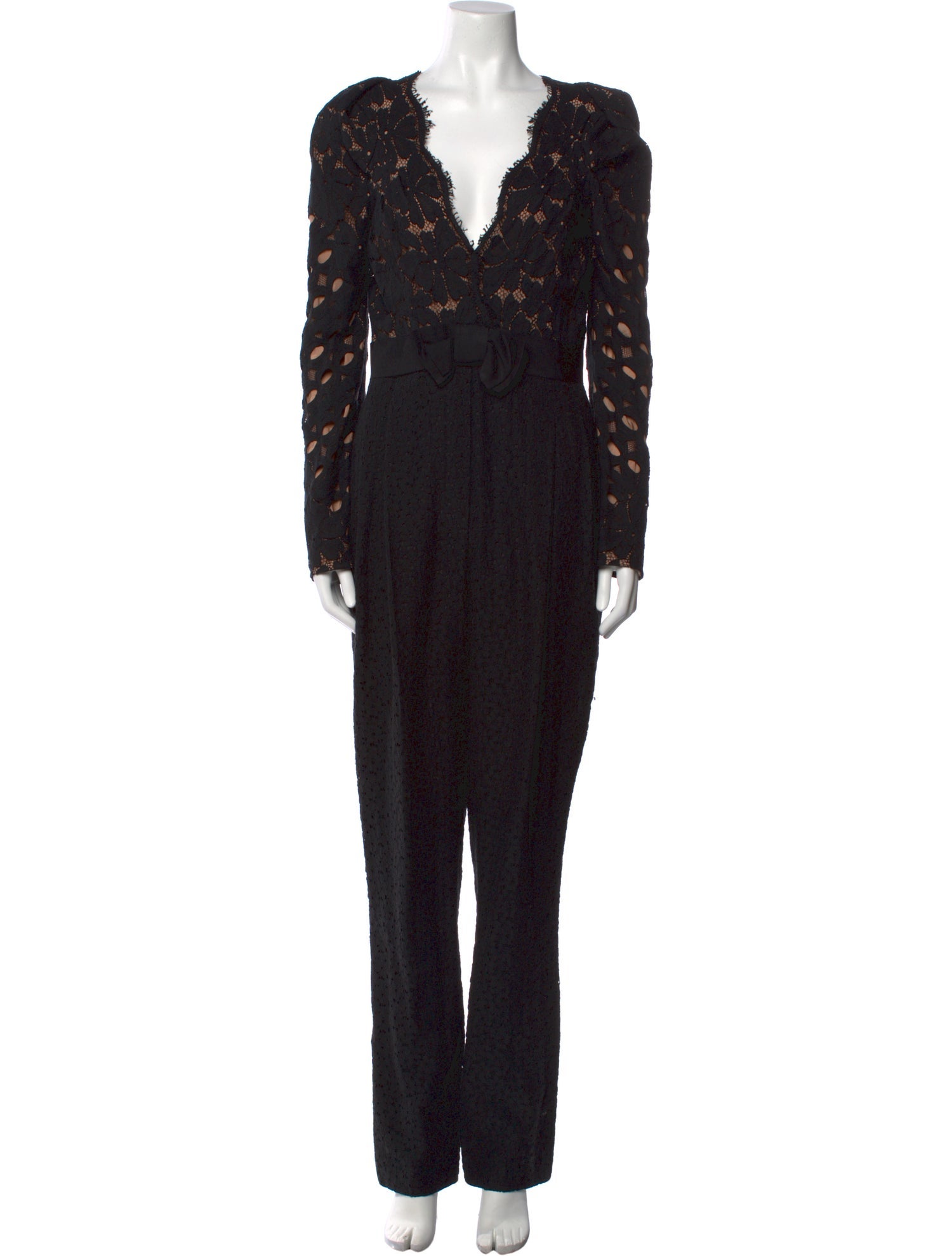 Lanvin Lace Pattern V-Neck Jumpsuit