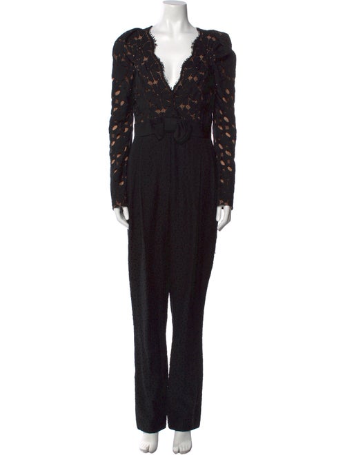 Lanvin Lace Pattern V-Neck Jumpsuit