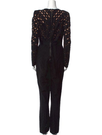 Lanvin Lace Pattern V-Neck Jumpsuit