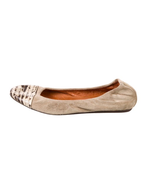Lanvin Suede Animal Print Ballet Flats