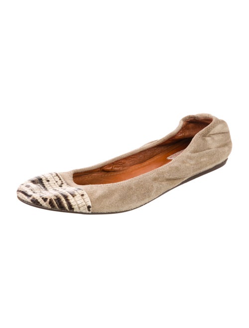 Lanvin Suede Animal Print Ballet Flats