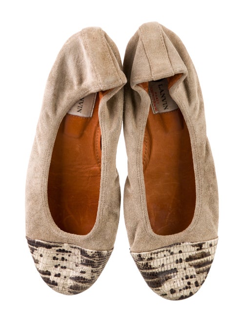 Lanvin Suede Animal Print Ballet Flats