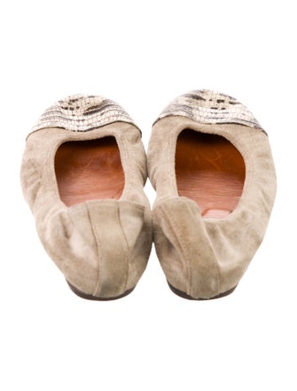 Lanvin Suede Animal Print Ballet Flats