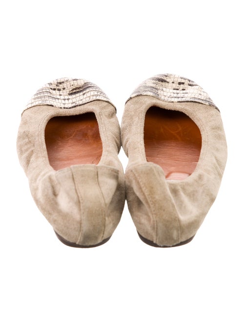 Lanvin Suede Animal Print Ballet Flats