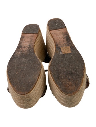 Lanvin Leather Glitter Accents Espadrilles