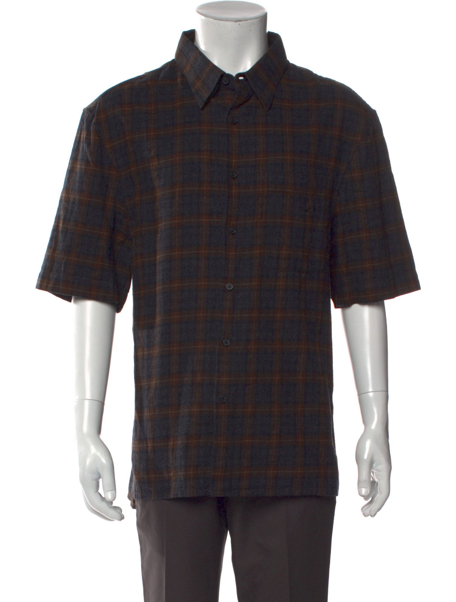 Lanvin Plaid Print Short Sleeve Shirt