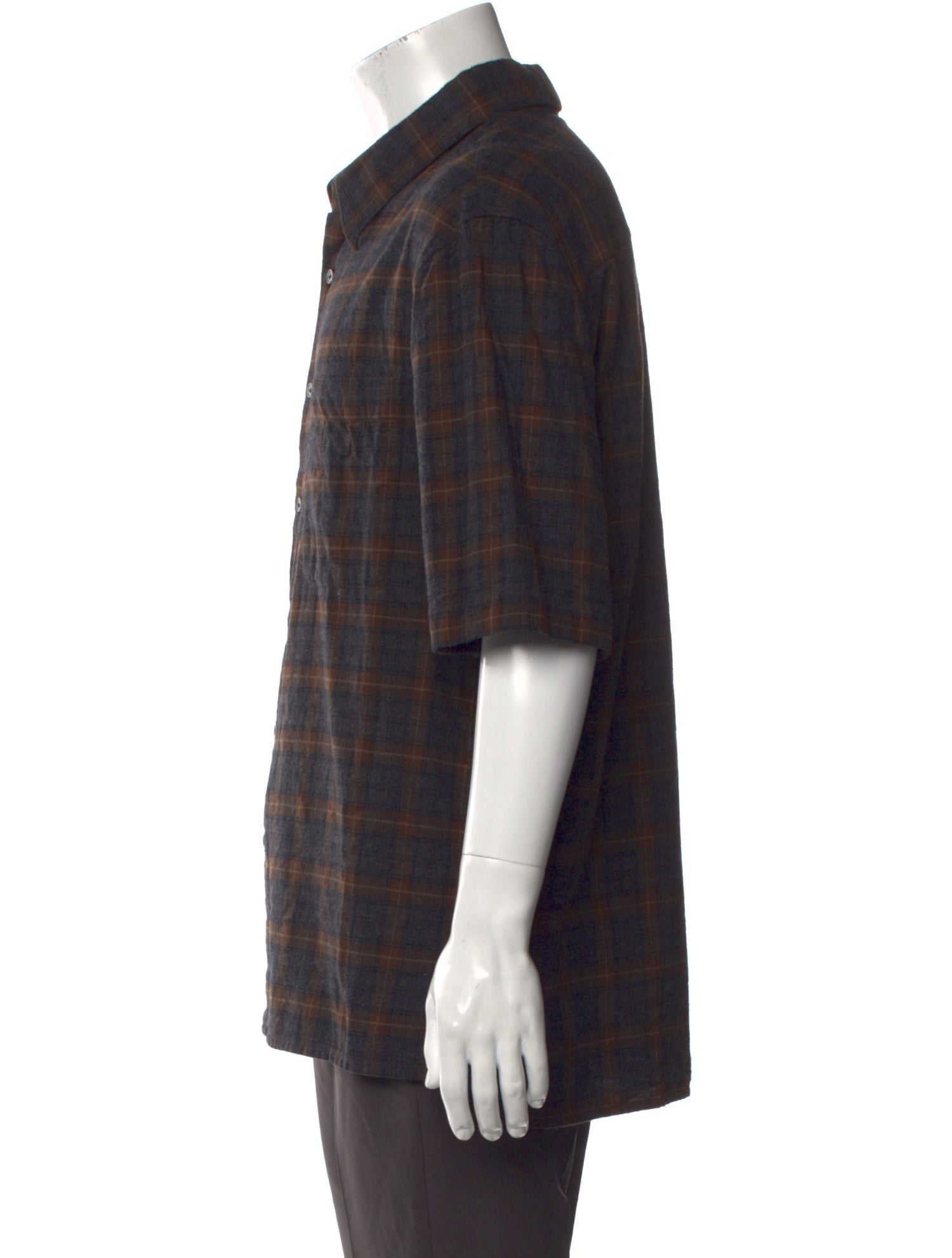Lanvin Plaid Print Short Sleeve Shirt