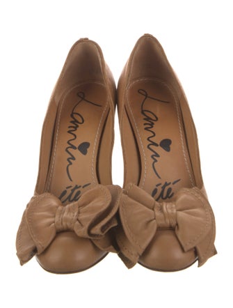 Lanvin Leather Bow Accents D'Orsay Pumps