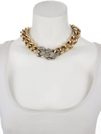 Lanvin Crystal Chain Link Necklace