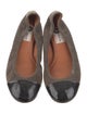Lanvin Suede Colorblock Pattern Ballet Flats