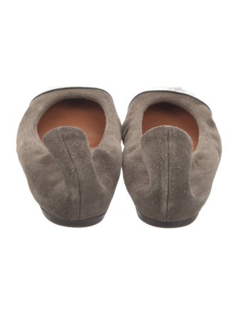 Lanvin Suede Colorblock Pattern Ballet Flats