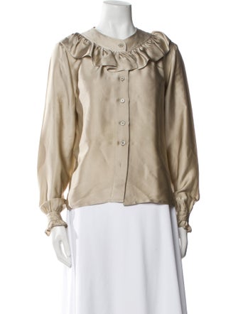 Lanvin Silk Scoop Neck Blouse