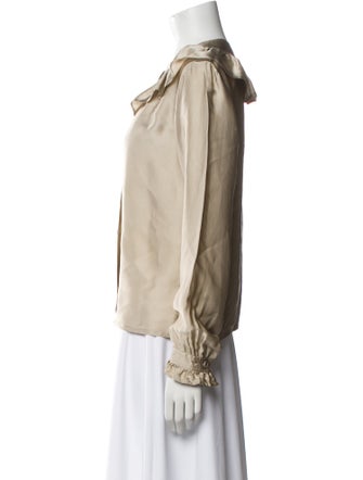 Lanvin Silk Scoop Neck Blouse