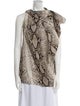 Lanvin Animal Print Cowl Neck Blouse