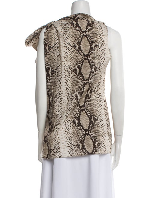Lanvin Animal Print Cowl Neck Blouse