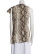 Lanvin Animal Print Cowl Neck Blouse