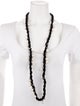 Lanvin Faux Pearl & Ribbon Bead Strand Necklace