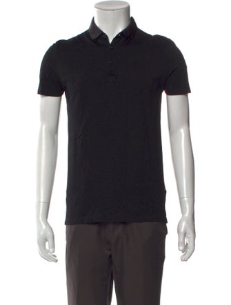 Lanvin V-Neck Short Sleeve Polo Shirt