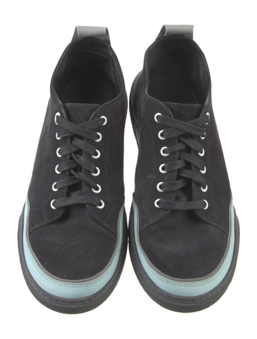 Lanvin Suede Colorblock Pattern Sneakers