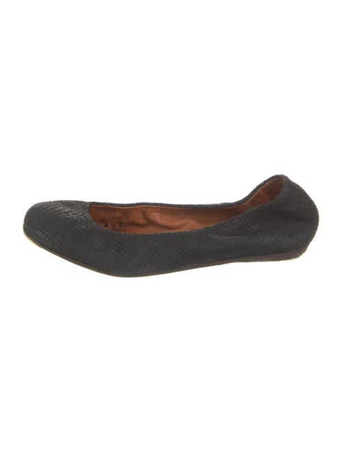 Lanvin Leather Animal Print Ballet Flats
