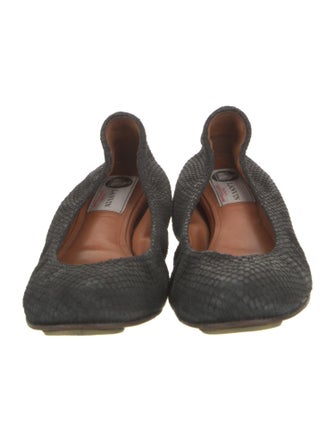 Lanvin Leather Animal Print Ballet Flats