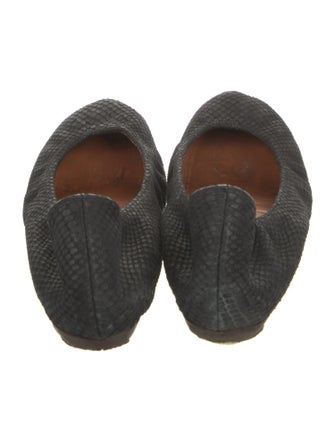 Lanvin Leather Animal Print Ballet Flats