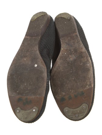 Lanvin Leather Animal Print Ballet Flats