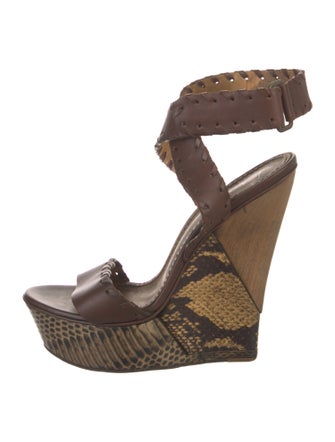 Lanvin Leather Animal Print Espadrilles