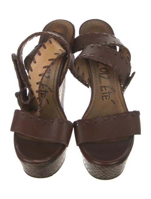 Lanvin Leather Animal Print Espadrilles