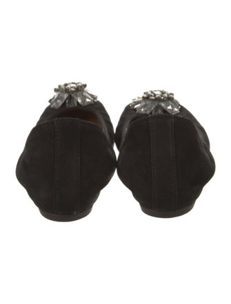 Lanvin Suede Bow Accents Ballet Flats