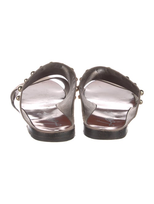 Lanvin Leather Studded Accents Slides
