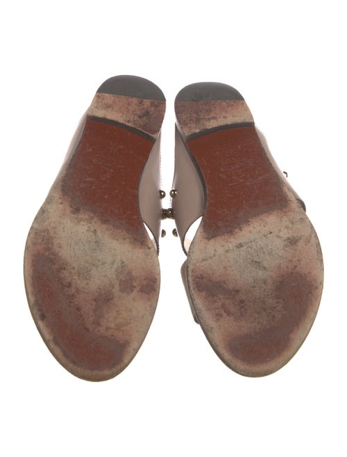 Lanvin Leather Studded Accents Slides