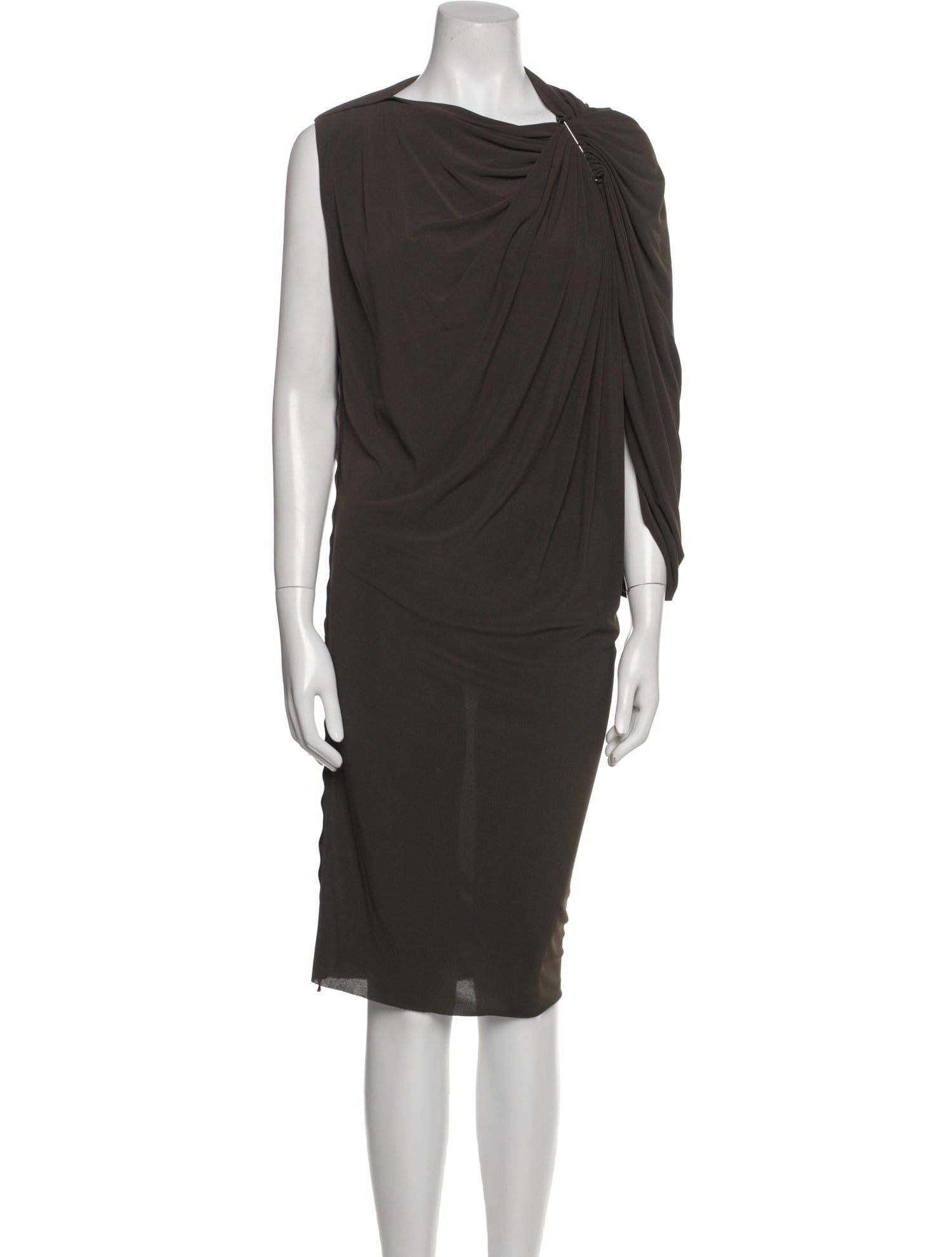 Lanvin Cowl Neck Knee-Length Dress