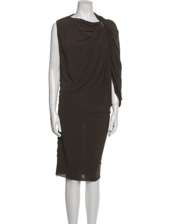 Lanvin Cowl Neck Knee-Length Dress
