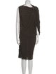 Lanvin Cowl Neck Knee-Length Dress