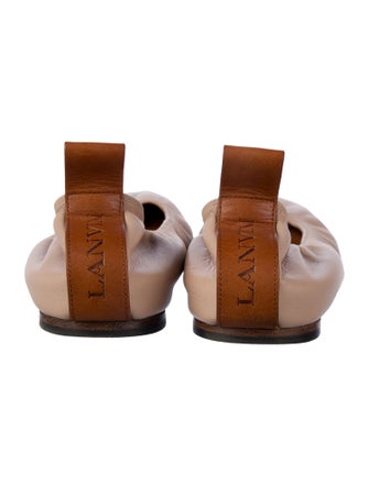 Lanvin Leather Leather Trim Embellishment Ballet Flats