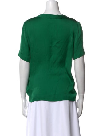 Lanvin Silk Scoop Neck T-Shirt