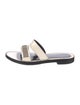 Lanvin Patent Leather Chain-Link Accents Slides