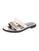 Lanvin Patent Leather Chain-Link Accents Slides