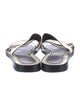 Lanvin Patent Leather Chain-Link Accents Slides