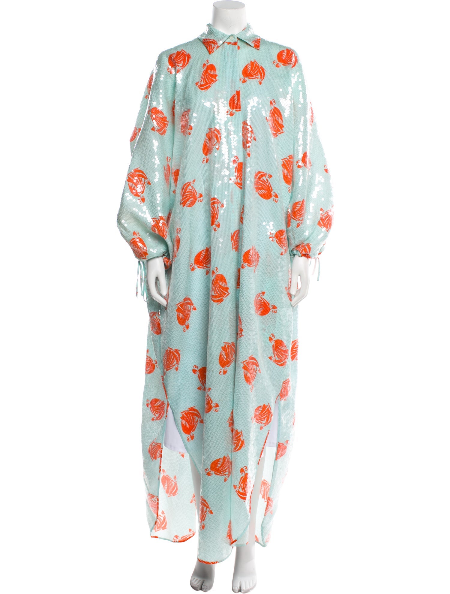 Lanvin Sequin Floral Print Coat