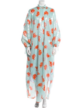 Lanvin Sequin Floral Print Coat