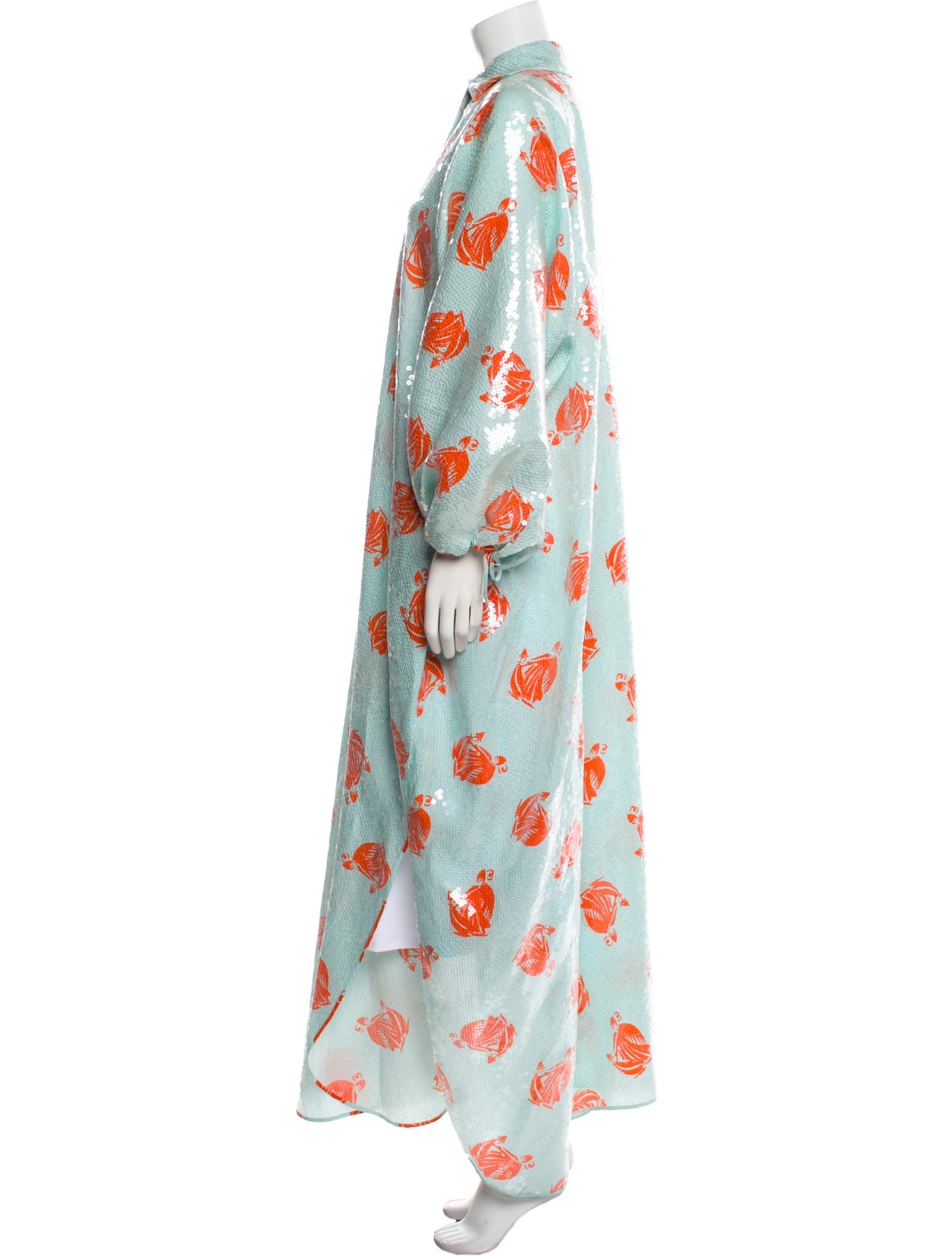 Lanvin Sequin Floral Print Coat