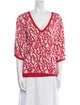 Lanvin Printed V-Neck Sweater