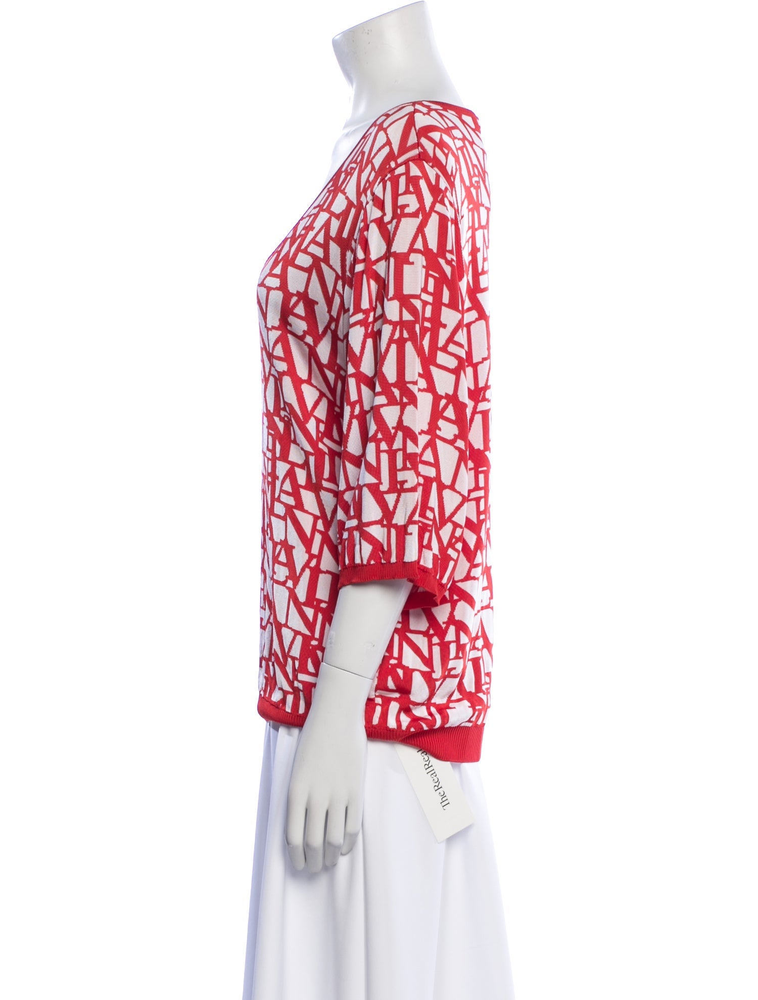 Lanvin Printed V-Neck Sweater