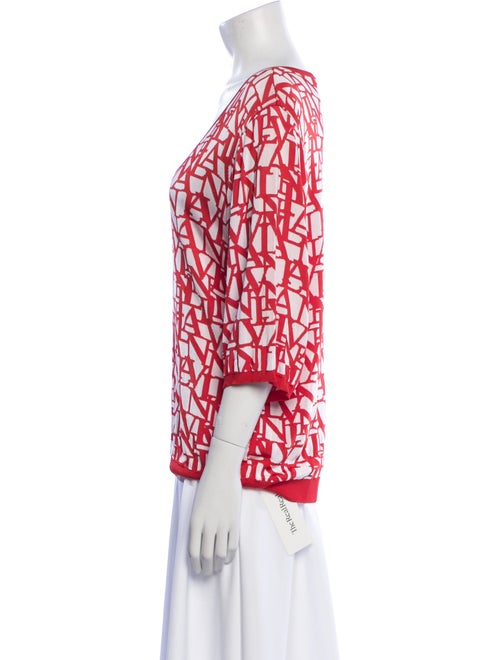 Lanvin Printed V-Neck Sweater
